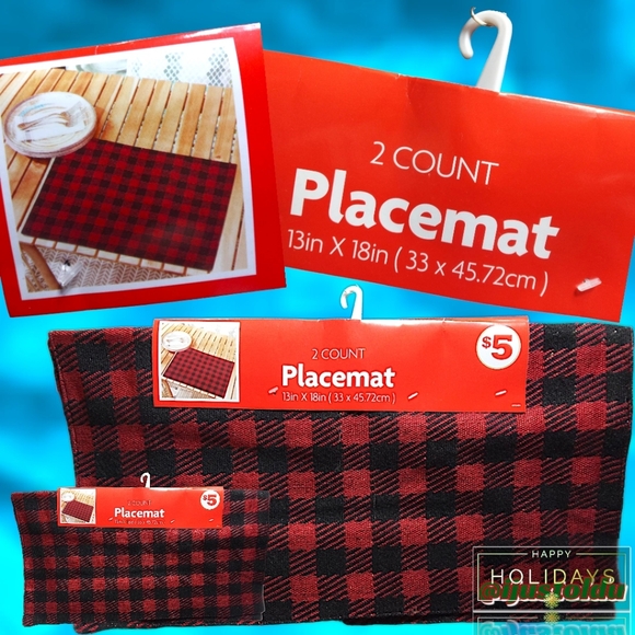 Holiday Decor, Deluxe 7-Piece Dining Ensemble | Placemats, Tablecloths & Runner - Picture 5 of 13